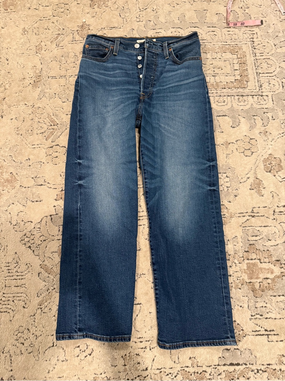 Levis Ribcage straight ankle Button-Fly Jeans